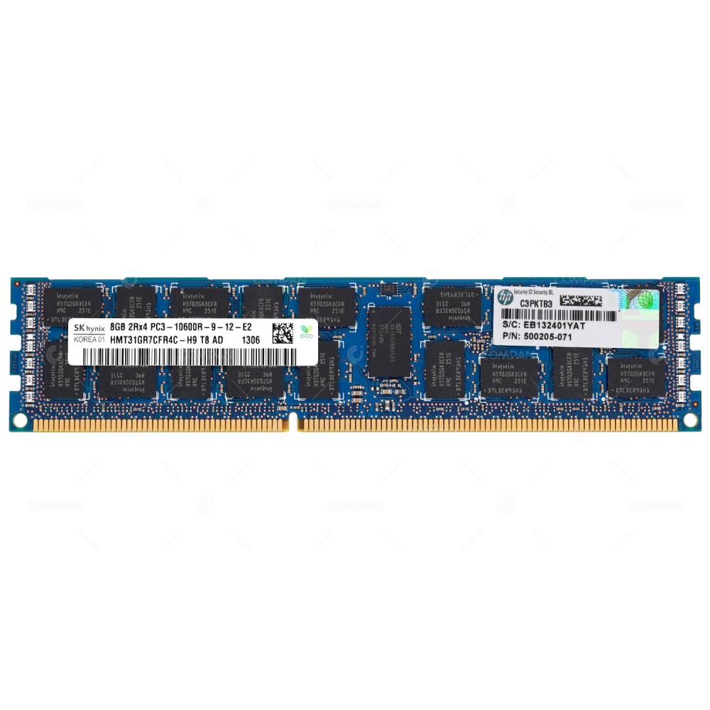 500205-071 HP DDR3 8GB 2RX4 PC3-10600 RDIMM